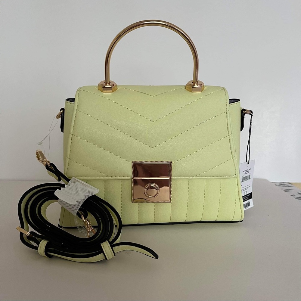 🆕 Call It Spring Victoire Quilted Top-Handle Handbags Yellow- NWT🏷️